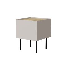 Nachttisch 2-teilig FELLINI 40x41x60 Kaschmir + geölte Eichenplatte