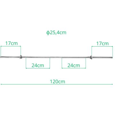 4. GERADE STAHL 120 CM ENERO FIT Ø25.4