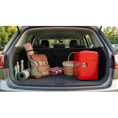 ELLE Home ESDAF101RDEU 4L roter Minikühlschrank