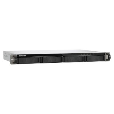9. Qnap TS-433eU, 1U-Rack, 4x 2,5"/3,5" SATA, ARM Cortex-A55 2,0 GHz 4C, 4 GB RAM, 2x 2,5-GbE-Anschlüsse, 2x USB 3.2, 60-W-Netzteil