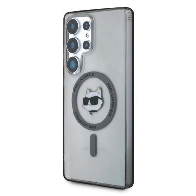 2. Karl Lagerfeld Button Choupette Head Gedrucktes Logo MagSafe Samsung Galaxy S25 Ultra Hülle schwarz
