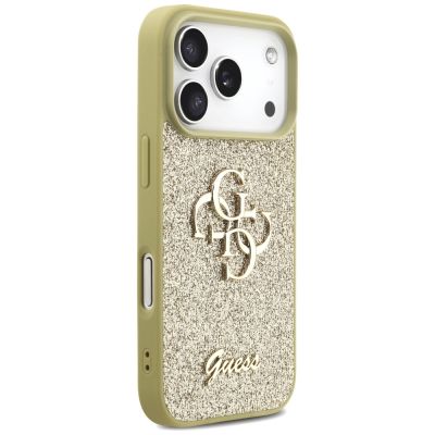 4. Guess Fixed Glitter Big 4G Hülle für iPhone 17 Pro - Gold