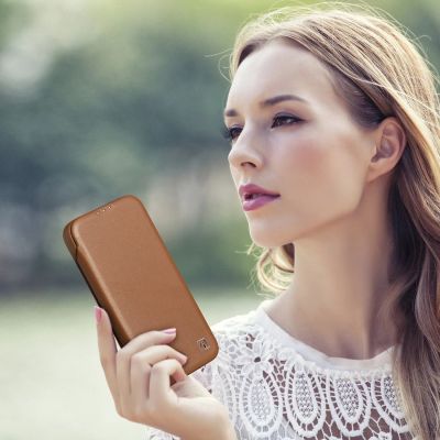 27. iCarer CE Premium Leather Folio Case iPhone 14 Plus Magnetic Flip Leather Folio Case MagSafe braun (WMI14220715-BN)