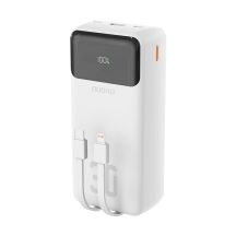 Dudao K15Max 30000mAh PD 22,5W Powerbank mit USB-C- und Lightning Kabeln – Weiß