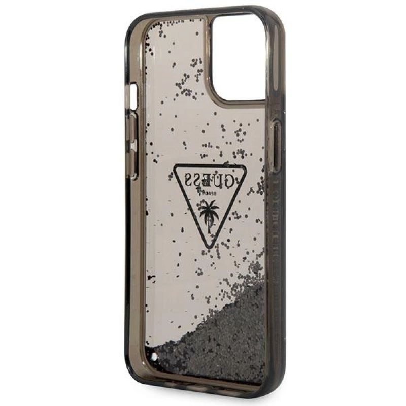 7. Guess GUHCP14SLFCTPK iPhone 14 6.1" schwarz/schwarze Hardcase Liquid Glitter Palm Collection