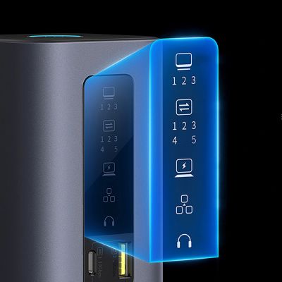 12. Baseus Spacemate Hub USB-C 11-in-1 Dockingstation mit 3x HDMI 4K 60Hz + 2x USB-A (10 Gbit/s) + 1x USB-C (10 Gbit/s) + RJ45 + 2x USB-A (480 Mbit/s) + 1x USB-C (PD) + 1x 3,5-mm-Klinkenbuchse – Grau