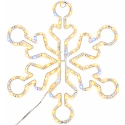 2. DEKORATIVER HÄNGE-SCHNEEFLOCKE 32,5 CM 100LED TRIMER WARMWEISS