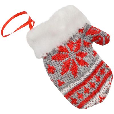 8. Handschuhanhänger, 12 cm, grau, als Geschenkidee