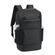 8. Rivacase Eden City Rucksack, Schwarz, Polyester, gewachstes Leder (Pull-Up)
