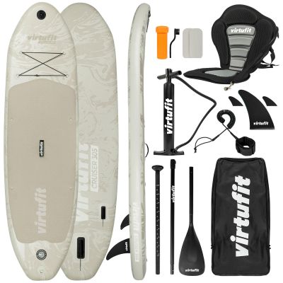 21. VIRTUFIT SUP BOARD CRUISER 305 - SANDBEIGE - MIT KAJAKSITZ, ZUBEHÖR UND STRETCHER-TASCHE