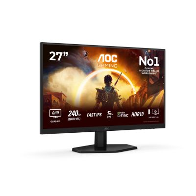 45. Monitor AOC Certified Q27G42ZE 27" IPS QHD 16:9 260 Hz 1 ms 2560 x 1440 Pixel 300 cd/m² Anzahl HDMI-Anschlüsse: 1 Schwarz
