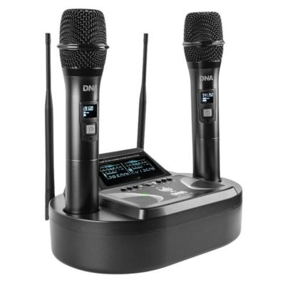 6. UMA VOCAL SET – Drahtloses Dual-Set bestehend aus 2 Handmikrofonen + Empfänger mit Mikrofon-Ladestation