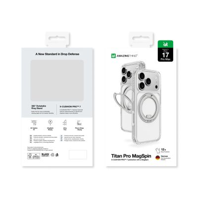 8. AmazingThing Titan Pro MagSpin Hülle für iPhone 17 Pro Max, kompatibel mit MagSafe, Grau