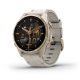 Garmin Fenix 8 43mm AMOLED Saphirblau Titan Soft Gold mit limettenfarbenem Lederarmband