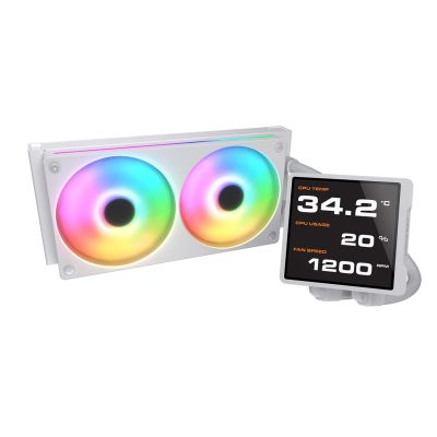 2. COUGAR CGR-PSDVPRGB-W-240 All-in-One-Flüssigkeitskühler für Prozessoren, 12 cm, Weiß