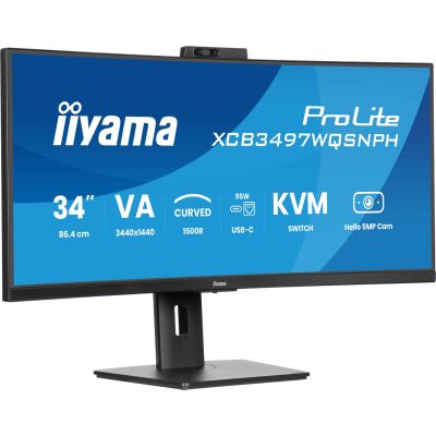 4. IIYAMA Monitor 86,4 cm (34") XCB3497WQSNPH-B1 21:9 HDMI+DP+USB-C Webc