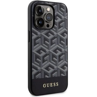 4. Guess GUHMP14LHGCFSEK iPhone 14 Pro 6,1" schwarz/schwarzes Hardcase GCube Stripes MagSafe