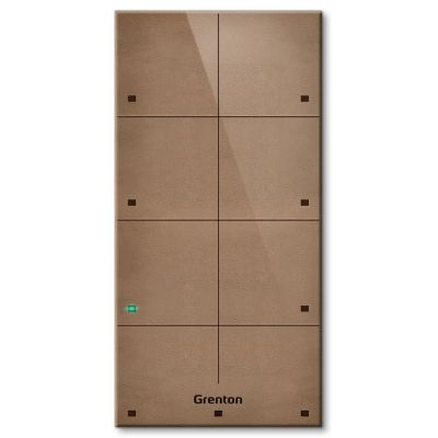 2. Grenton Touchpanel / 8 Touchfelder / TF-Bus / leichte Front aus Naturleder