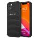 AMG Lederhülle mit geprägten Linien für iPhone 13 mini – Schwarz