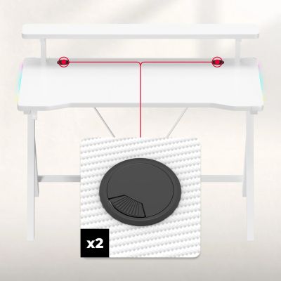 8. Huzaro Hero 1.9 RGB Weißer Schreibtisch