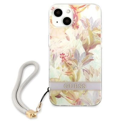 3. Guess, GUHCP13SHFLSU iPhone 13 mini 5,4" lila/lila Hardcase Flower Strap