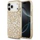 Guess Leopard Glitter MagSafe Hülle für iPhone 17 Pro - Braun
