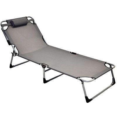 24. FALTBARES CAMPINGBETT, 3-POSITIONEN, 188 X 73 X 28 CM, DUNKELGRAU