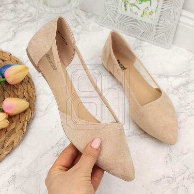 7. Jezzi W EVE59B beige Ballerinas mit spitzer Zehenpartie 