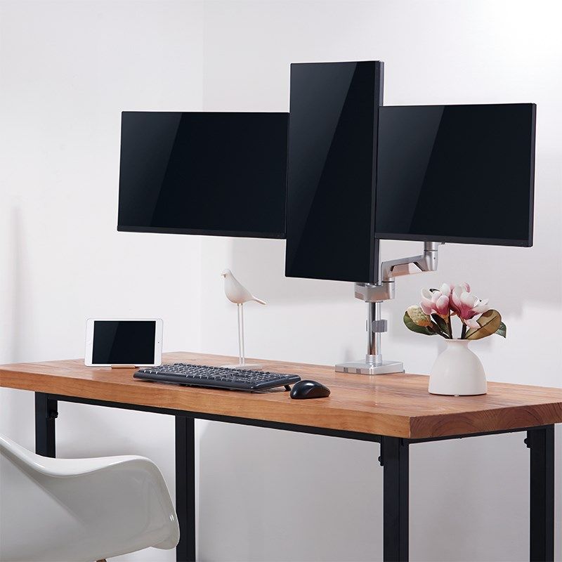 6. LogiLink BP0090 Tischhalterung 17''-32'' 21KG 3 Monitore Silber