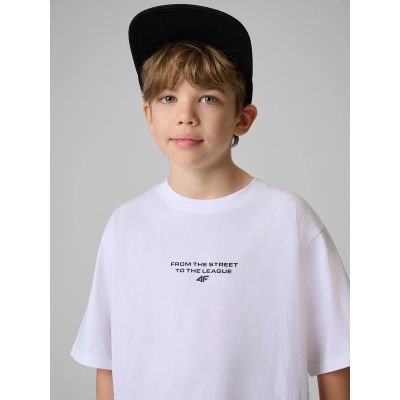 3. Locker geschnittenes Jungen-T-Shirt mit Aufdruck 4F 4FJRSS26TTSHM3835-10S