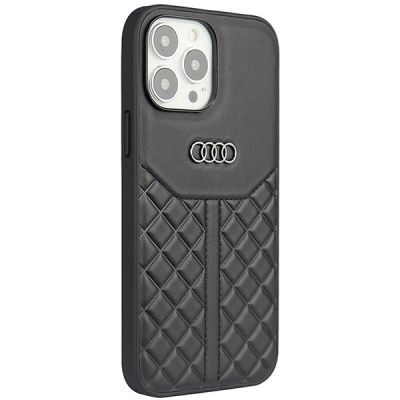 2. Audi Echtleder iPhone 13 Pro Max 6,7" schwarz/schwarz Hardcase AU-TPUPCIP13PM-Q8/D1-BK