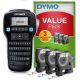 2. Dymo LM 160 Value Pack Etikettendrucker + 3x S0720530 D1 Band Schwarz/Weiß 12 mm