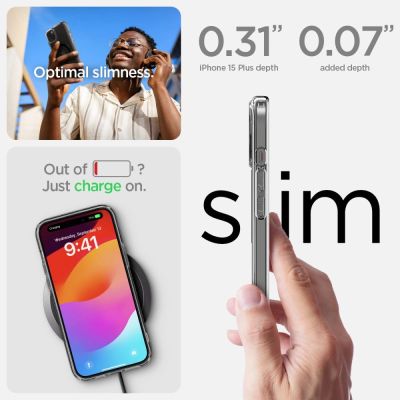 12. Spigen Ultra Hybrid Mag-Hülle mit MagSafe für iPhone 15 Plus – Schwarz