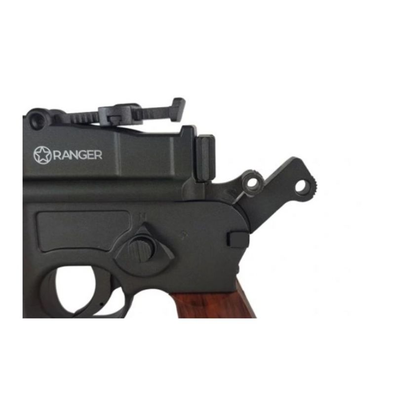 3. RANGER M712 Broomhandle FULL AUTO BLOWBACK Luftpistole, 4,5 BBs, 19 Schuss. KWC