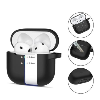 2. Tech-Protect Silikon-Hakenhülle für AirPods 4 – Schwarz