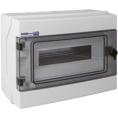 Hermetischer modularer Verteilerkasten (500 V AC, 1000 V DC) 1x12 Aufputz (N+PE) IP65 RH-12