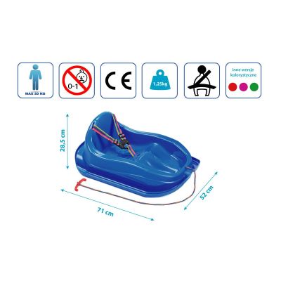 4. Kunststoffschlitten MINI BOBEK, blau