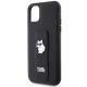 6. Karl Lagerfeld Gripstand Saffiano Choupette Pins Hülle für iPhone 11 / Xr – Schwarz