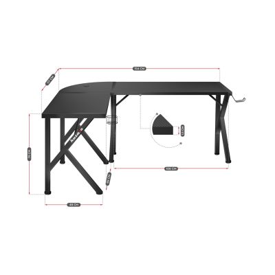 12. Huzaro Hero 6.3 Schwarzer Gaming-Schreibtisch