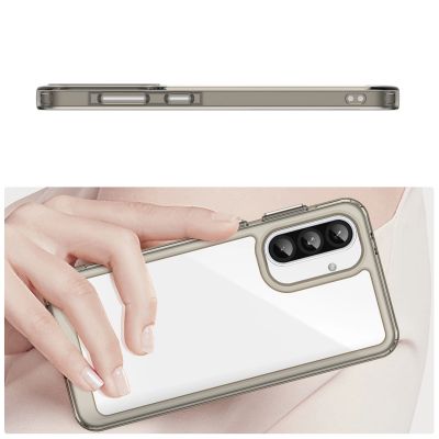 5. Outer Space Case für Samsung Galaxy A26 Cover mit flexiblem Rahmen - Halbtransparent, Schwarz
