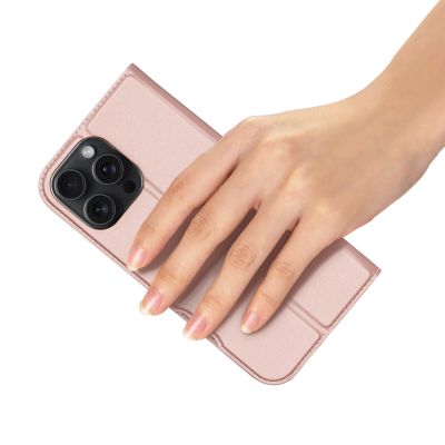 8. Dux Ducis Skin Pro Hülle für iPhone 16 Pro Max mit Klappe und Kartenfach – Pink