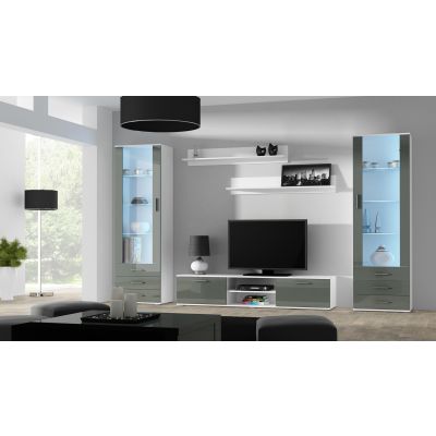 7. TV-Schrank SOHO 180 weiß/grau glänzend