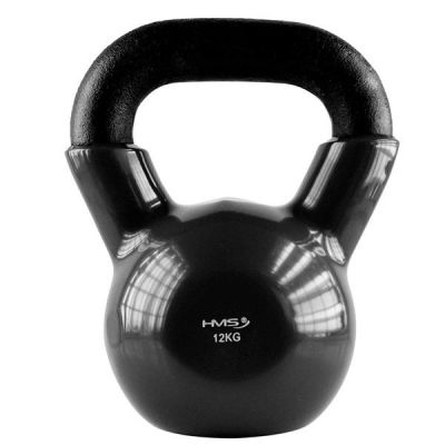 4. HMS KNV12 SCHWARZE Kettlebell aus Gusseisen mit Vinylbeschichtung 