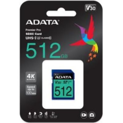 2. ADATA Premier Pro SDXC 512 GB Klasse 10 UHS-I/U3 V30