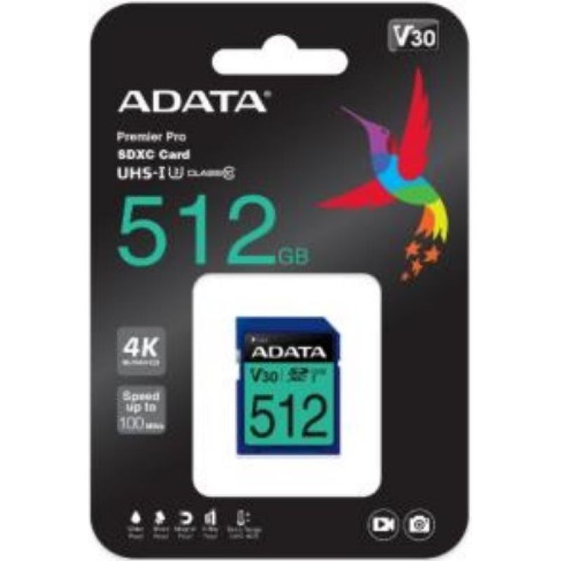 2. ADATA Premier Pro SDXC 512 GB Klasse 10 UHS-I/U3 V30