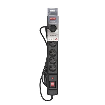 3. Activejet COMBO Überspannungsschutzleiste 6-polig/5 m (10 A; 2300 W) 5 m; schwarz