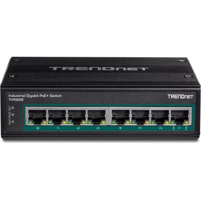 3. TRENDnet Industrie-Switch 8-Port Gigabit PoE+ 24-56V DIN-Schiene