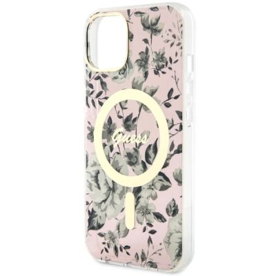 6. Guess Flower MagSafe-Hülle für iPhone 14 – Rosa