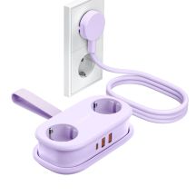 Orico AP3 20W GaN 5-in-1 Steckdosenleiste (2x Netzanschluss + 2x USB-A + 1x USB-C) – Lila