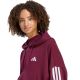 4. adidas Essentials Damen-Sweatshirt mit 3 Streifen, French Terry, Viertelreißverschluss, Burgunderrot KF8316